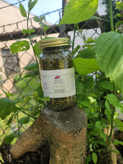Pcos Queen Organic Spearmint Leaves(Hair Reducing Tea Blend) Hormonal Tea Blend(Eco-Friendly Mason Jars)