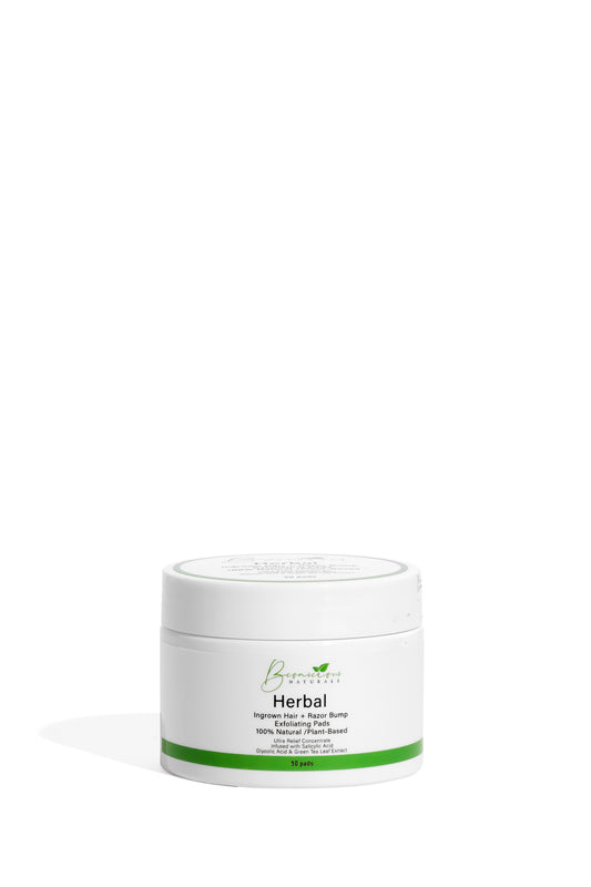 Bconscious Naturals™ 50 Herbal Ingrown Hair Pads
Razor Bump Stopper & Ingrown Hair Treatment for Bikini Area – AfterShave Solution for Men & Women