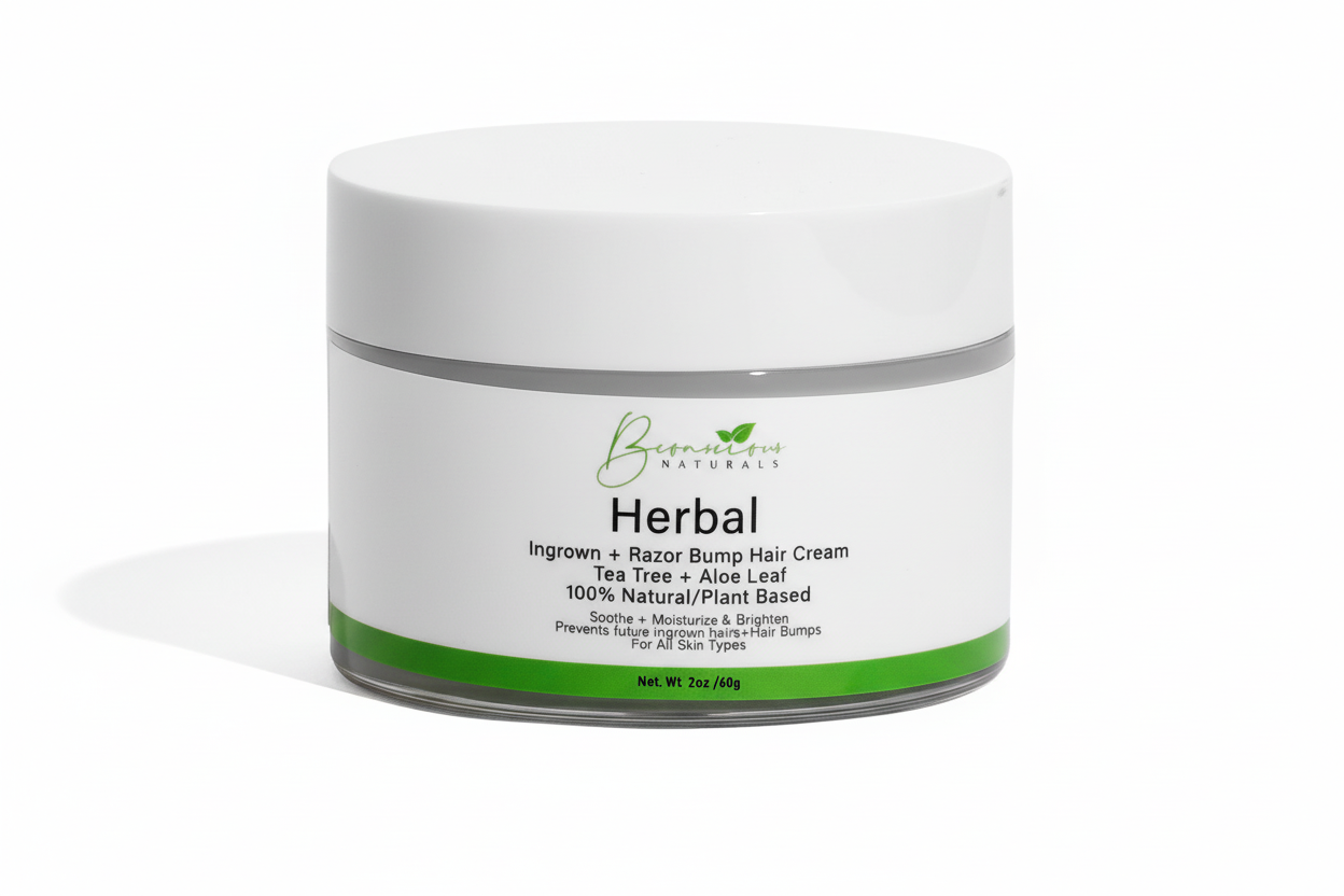 Bconscious Naturals™ Herbal Ingrown Hair & Razor Bump Cream with Tea Tree & Aloe Leaf – Natural Solution for Smooth Skin