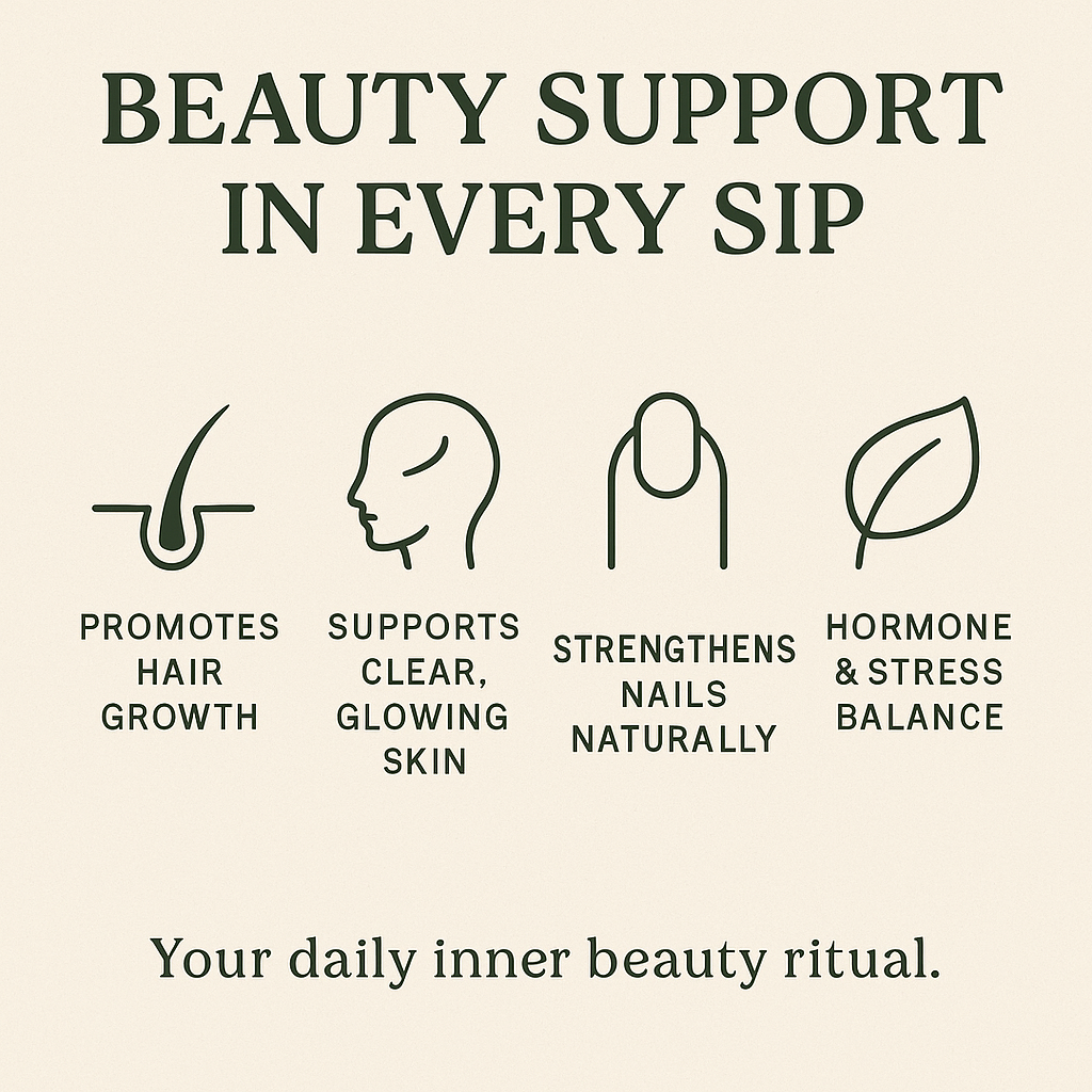 Bconscious Naturals™ 30 Day Beauty Tea (Hair, Skin & Nails)
Nourishing Herbal Tea Blend for Radiant Hair, Skin, and Nails