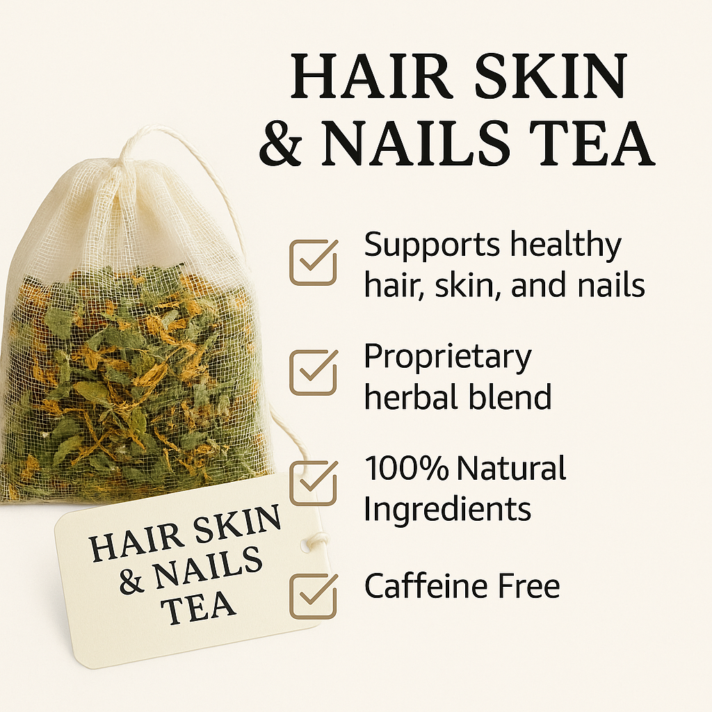 Bconscious Naturals™ 30 Day Beauty Tea (Hair, Skin & Nails)
Nourishing Herbal Tea Blend for Radiant Hair, Skin, and Nails