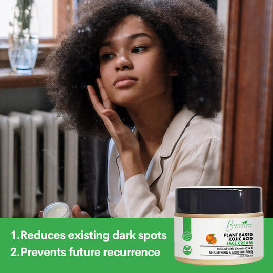 Bconscious Naturals™ Vegan & Natural Plant-Based Kojic Acid Face Moisturizer
Infused with Vitamin E & C for Dark Spots, Blemishes, and Skin Discoloration