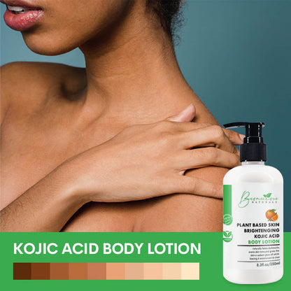 100% Vegan &amp; Natural Plant Based Skin Brightening Kojic Acid Body Lotion,Even Skin, Blemishes,Clear Darkmarks, Naturally Toning