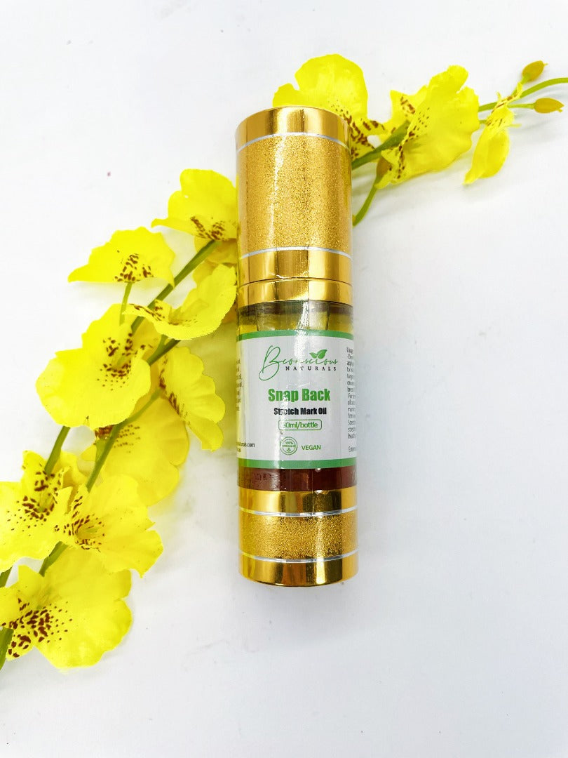 Bconscious Naturals™ SnapBack Stretchmark Oil
Natural Stretch Mark Treatment for Smooth, Firm, and Rejuvenated Skin