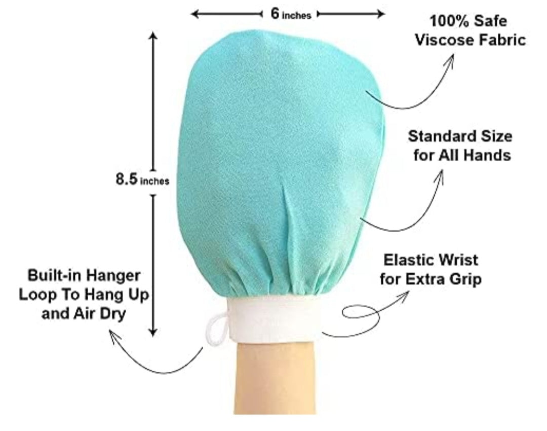 Exfoliating/Hair Reducing Mitten For Dirt &amp; Everyday Grime/Dead Skin Smooth Hair Free Skin