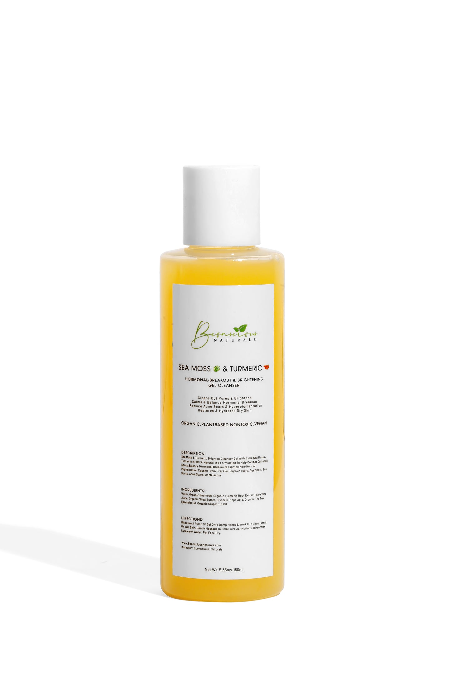 Bconscious Naturals™ Sea Moss & Turmeric Skin Balancing & Brightening Gel Cleanser
Natural Cleanser for Glowing, Clear Skin – Perfect  Brightening & Calming Skin