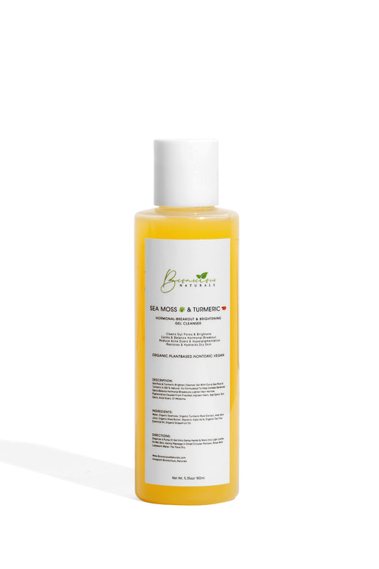 Bconscious Naturals™ Sea Moss & Turmeric Skin Balancing & Brightening Gel Cleanser
Natural Cleanser for Glowing, Clear Skin – Perfect  Brightening & Calming Skin