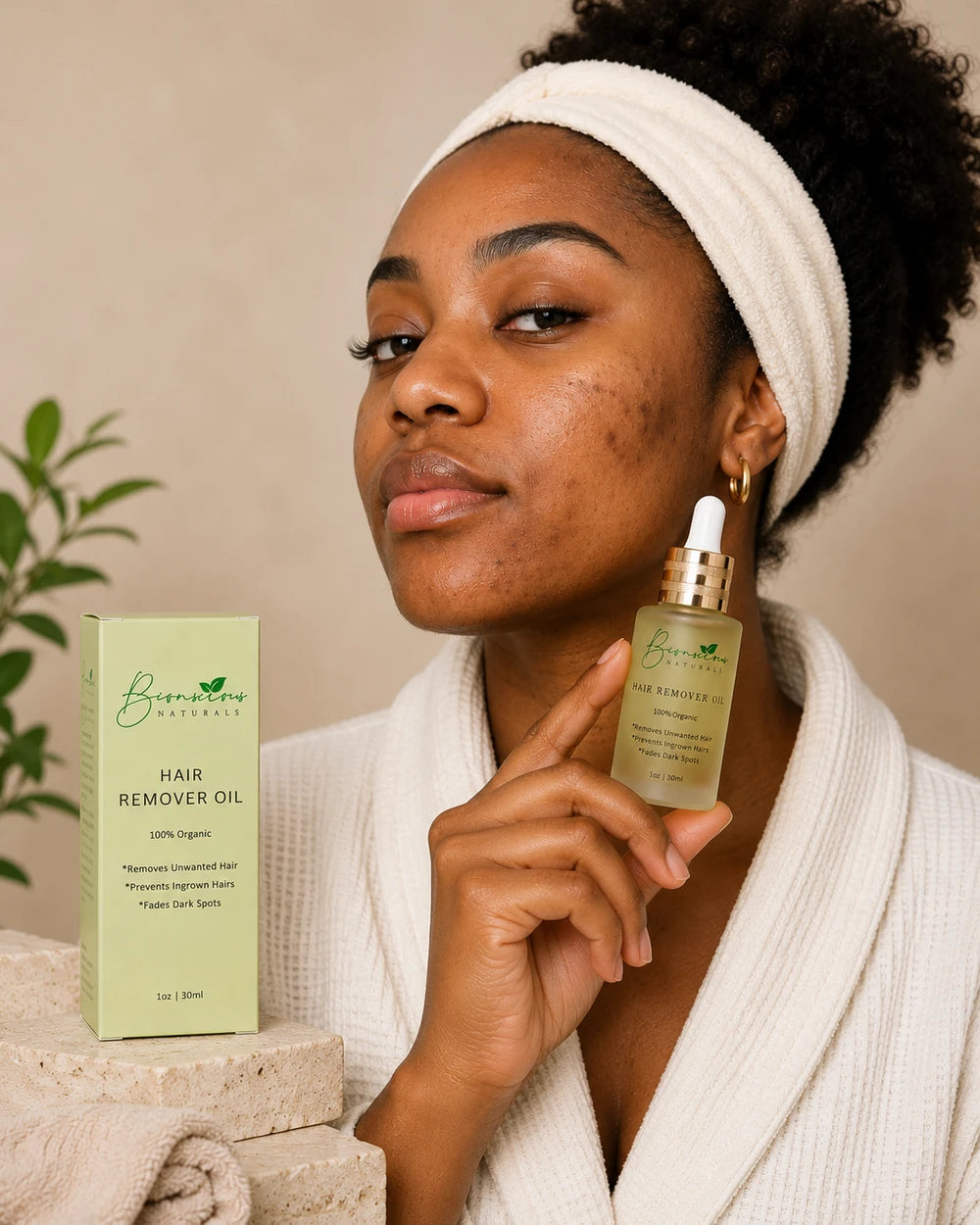 Bconscious Hair Removal Oil- Helps Reduce the Appearance of Unwanted Facial Hair, Ingrown Hairs & Dark Spots