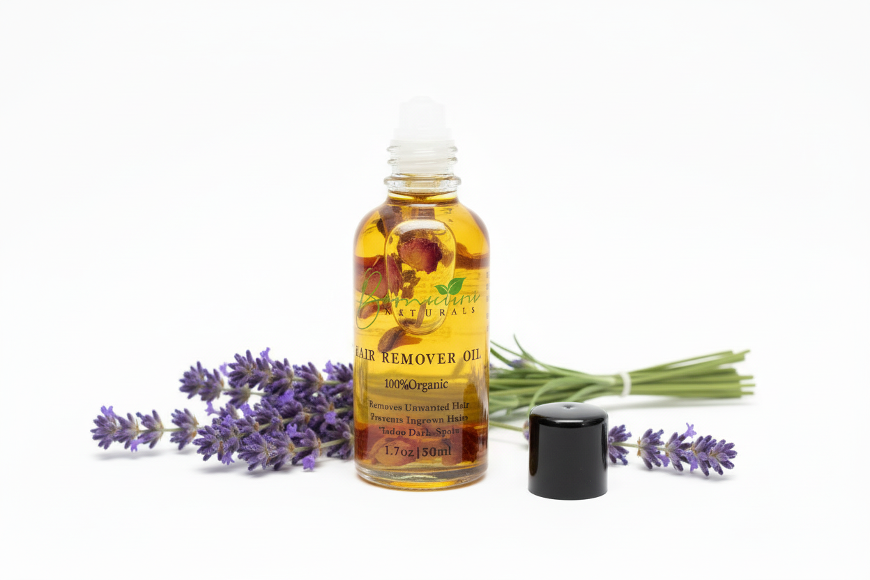 Natural Hair Removal Oil for Women | Facial & Chin Hair Growth Reduction | Organic Herbal Hair Inhibitor for Face & Body