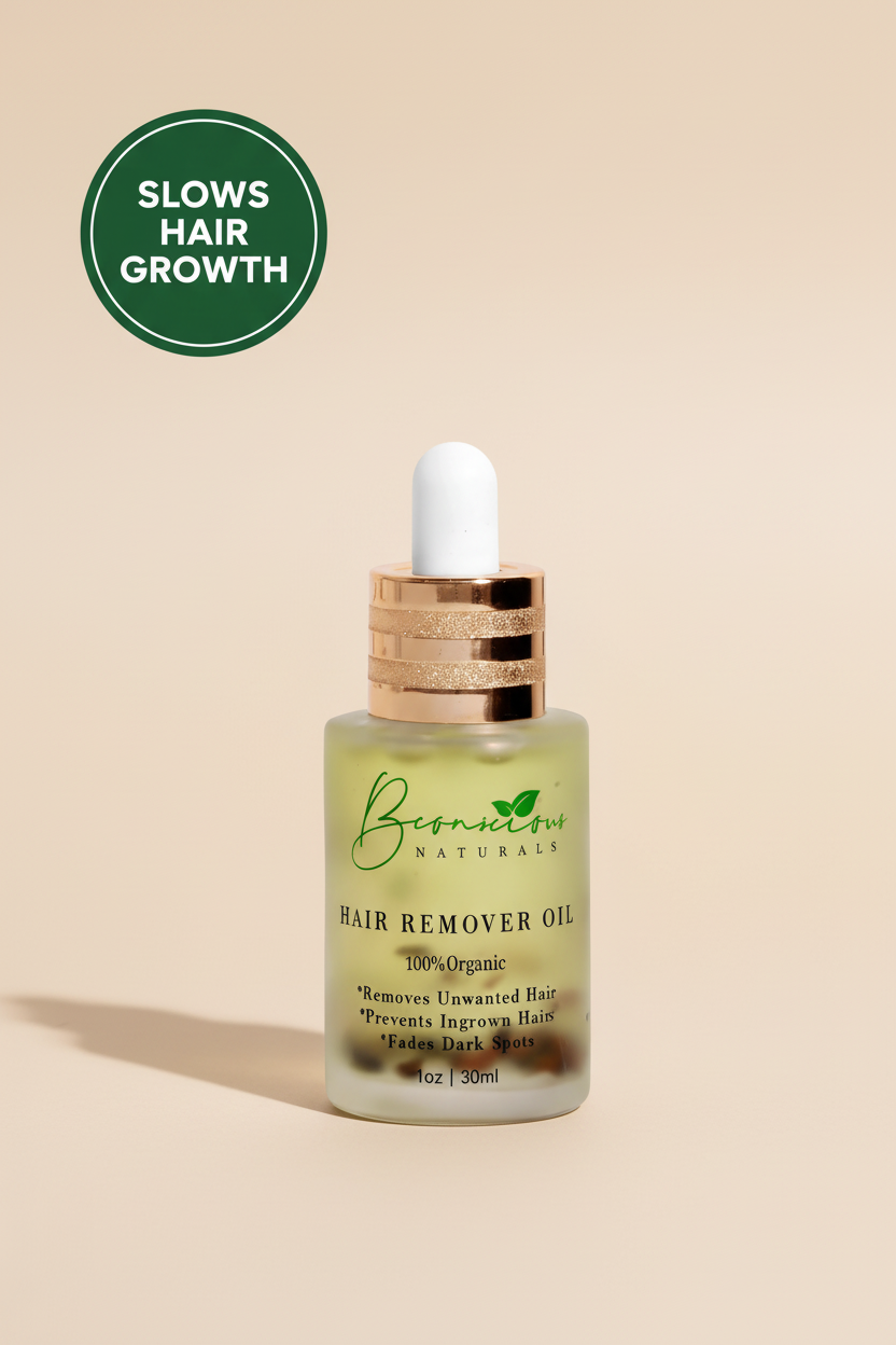 Bconscious Naturals hair remover oil 1oz, natural body oil for post hair removal care and smoother skin texture