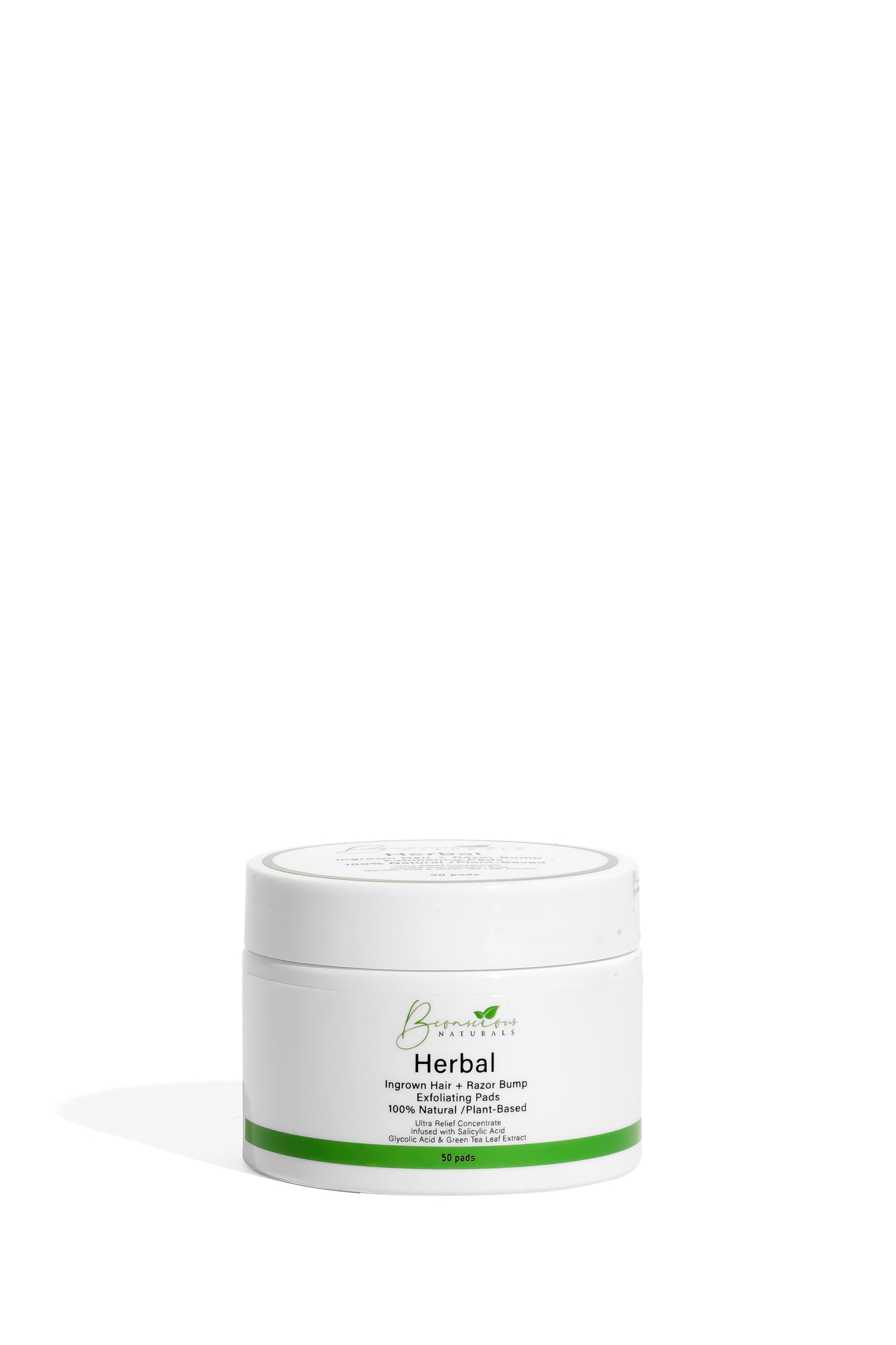 Bconscious Naturals™ 50 Herbal Ingrown Hair Pads
Razor Bump Stopper & Ingrown Hair Treatment for Bikini Area – AfterShave Solution for Men & Women