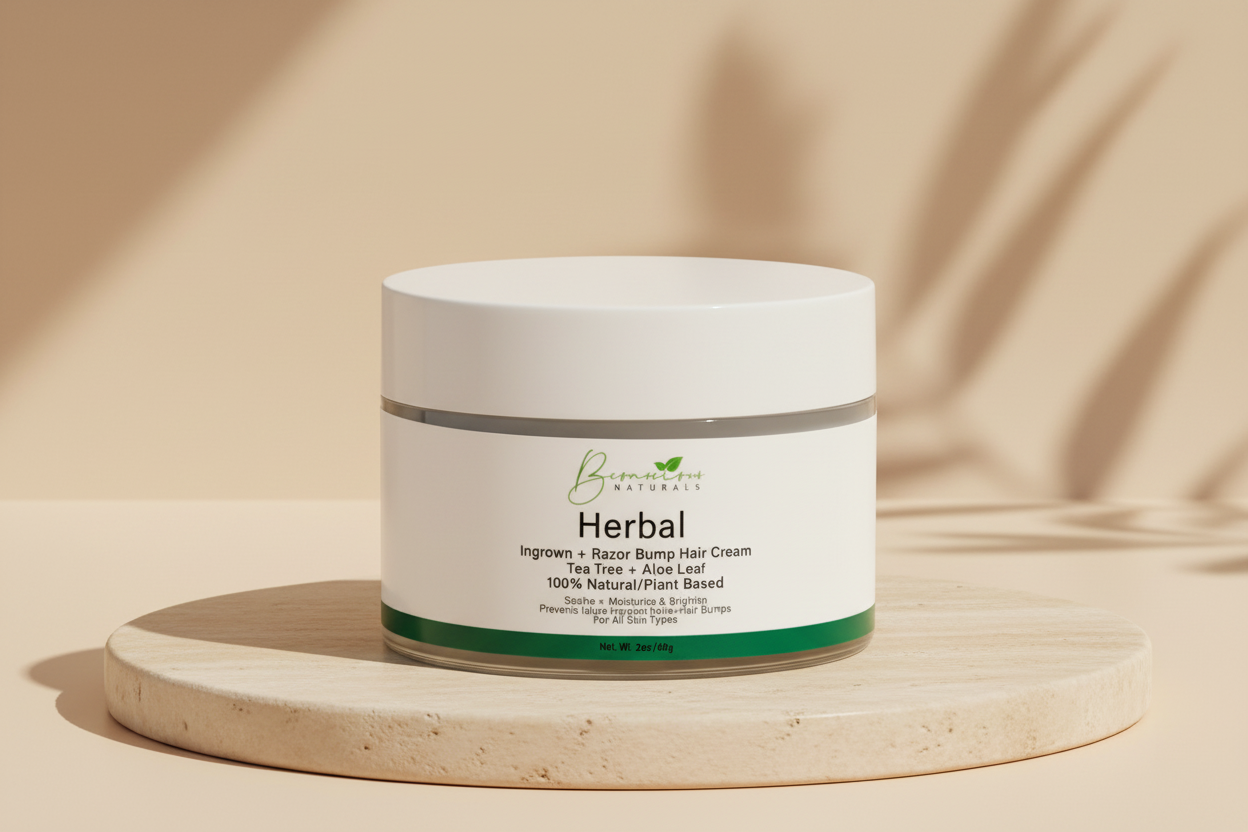 Bconscious Naturals™ Herbal Ingrown Hair & Razor Bump Cream with Tea Tree & Aloe Leaf – Natural Solution for Smooth Skin