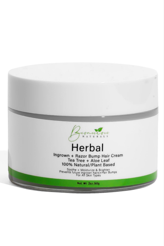 Bconscious Naturals™ Herbal Ingrown Hair & Razor Bump Cream with Tea Tree & Aloe Leaf – Natural Solution for Smooth Skin