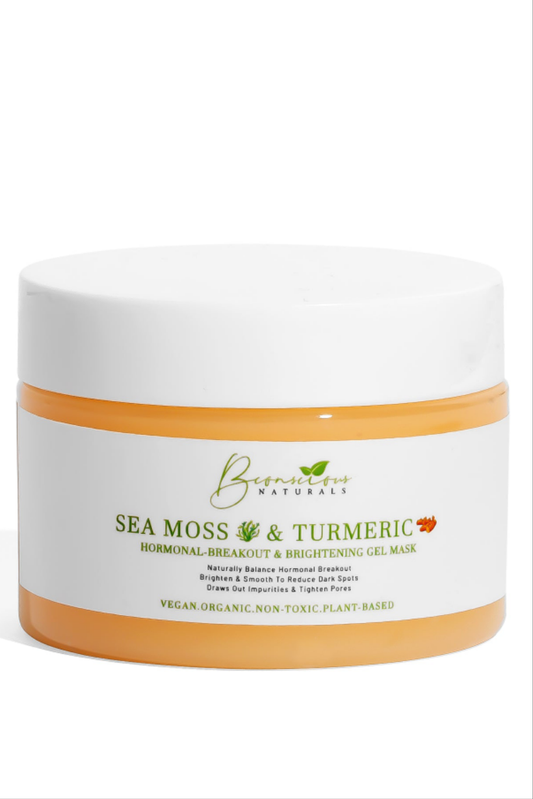 Bconscious Naturals™ Sea Moss & Turmeric Hormonal-Breakout & Brightening Gel Mask
Target Hormonal Acne & Uneven Skin Tone for Glowing, Clear Skin