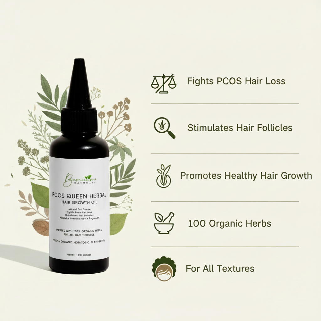 Bconscious Naturals™ PCOS QUEEN Hair Loss Solution: Natural Hair Growth Oil for Women