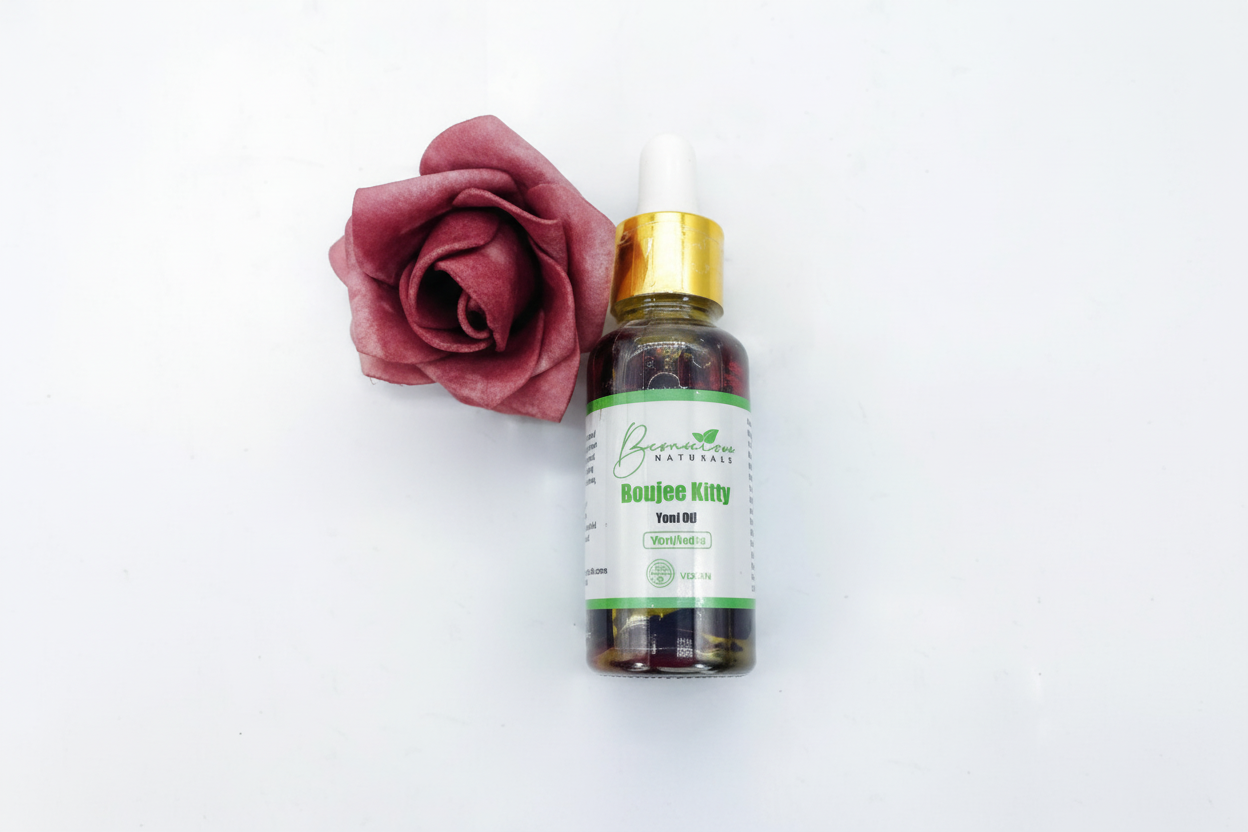 Bconscious Naturals™ Boujee Kitty Yoni Oil
Natural, Hydrating Yoni Oil for Feminine Health, Moisture, and Freshness