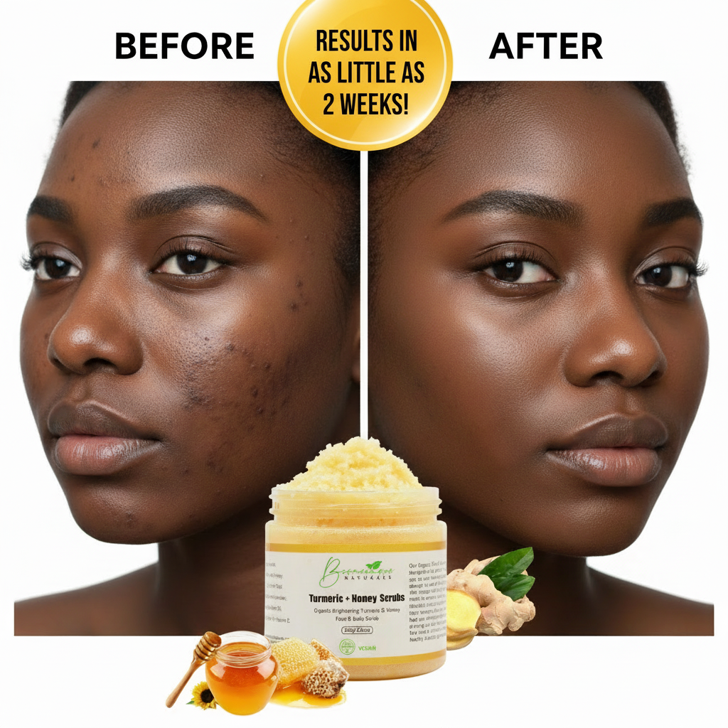 Bconscious Naturals™ Ingrown Hair Exfoliating Himalayan Salt Scrub
100% Organic & Natural Brightening Turmeric + Honey Scrub for Face & Body