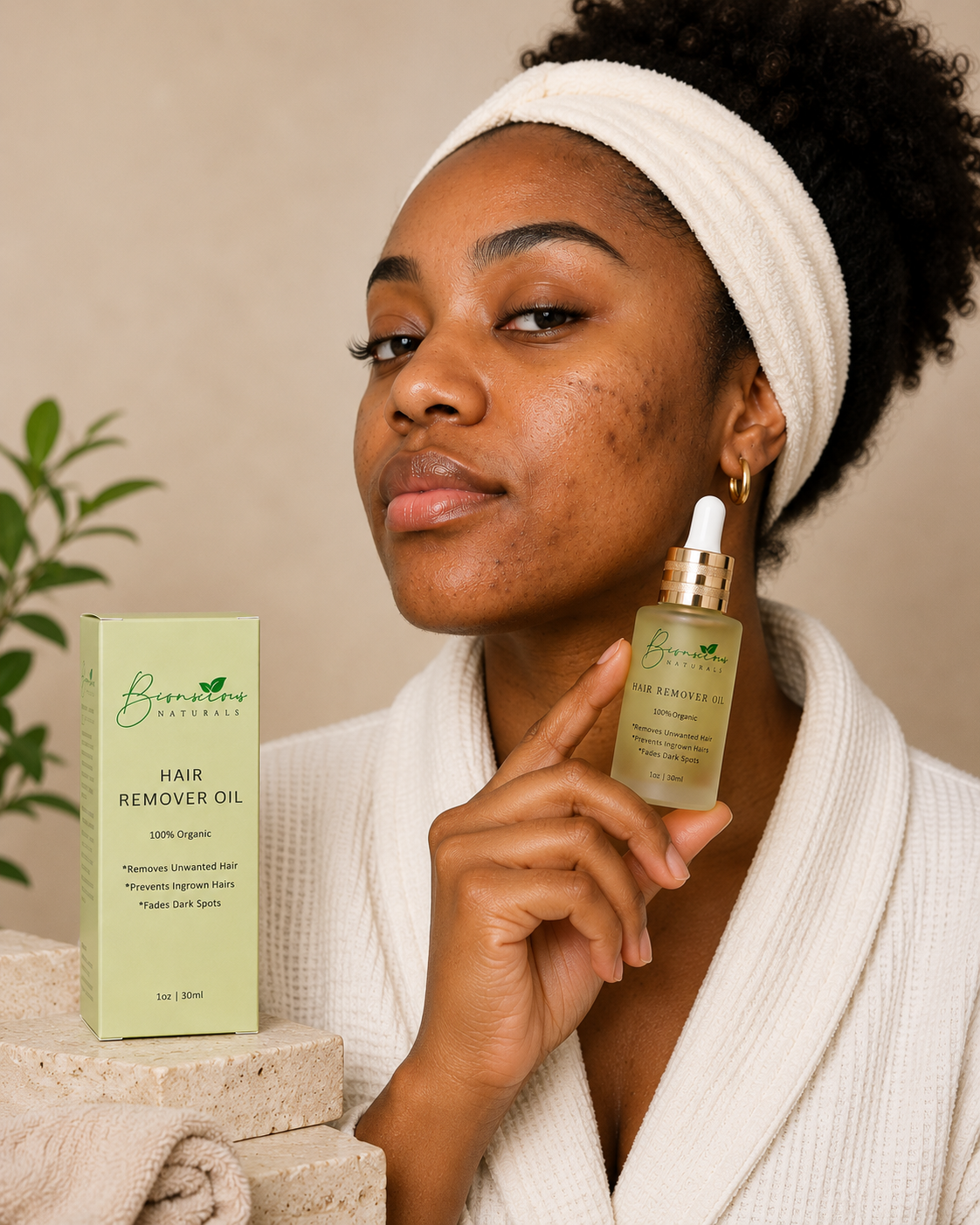 Bconscious Hair Removal Oil- Helps Reduce the Appearance of Unwanted Facial Hair, Ingrown Hairs & Dark Spots