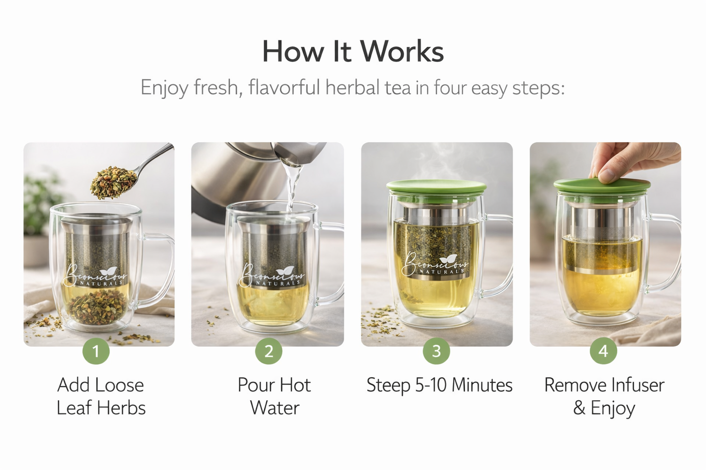 Premium Glass Tea Infuser Mug – The Ultimate Everyday Tea Companion