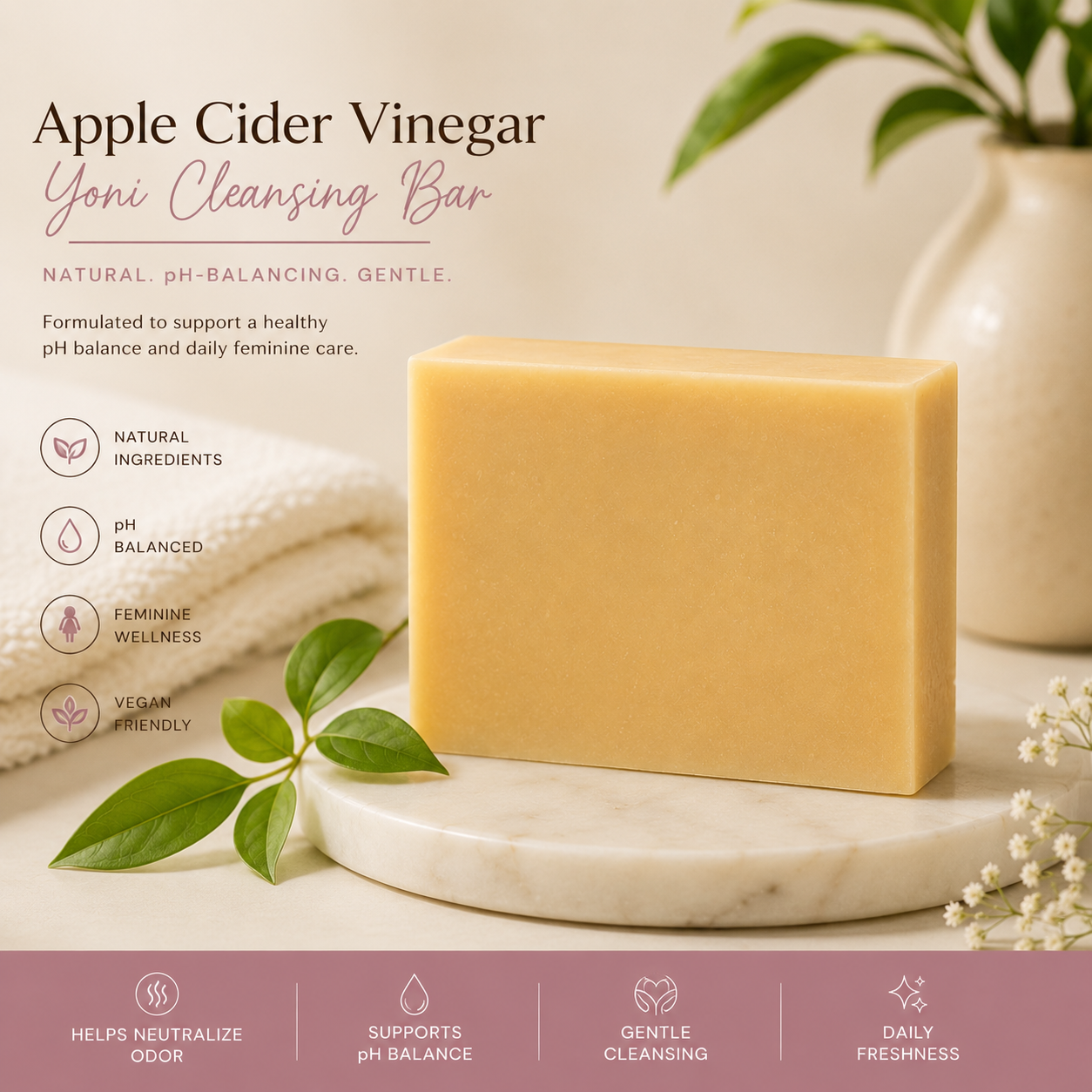 Bconscious Naturals™  ACV Feminine Cleansing Bar