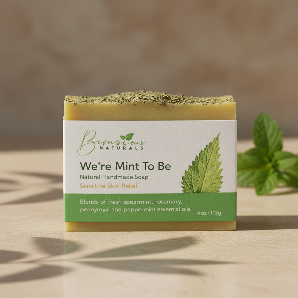 Bconscious Naturals™ We're Mint To Be" Fresh Skin Relief Soap Bar

Soothing, Moisturizing & Calming Relief for Dry, Inflammed Skin - Perfect for Sensitive Skin, Mommies-to-Be & All Skin Types!