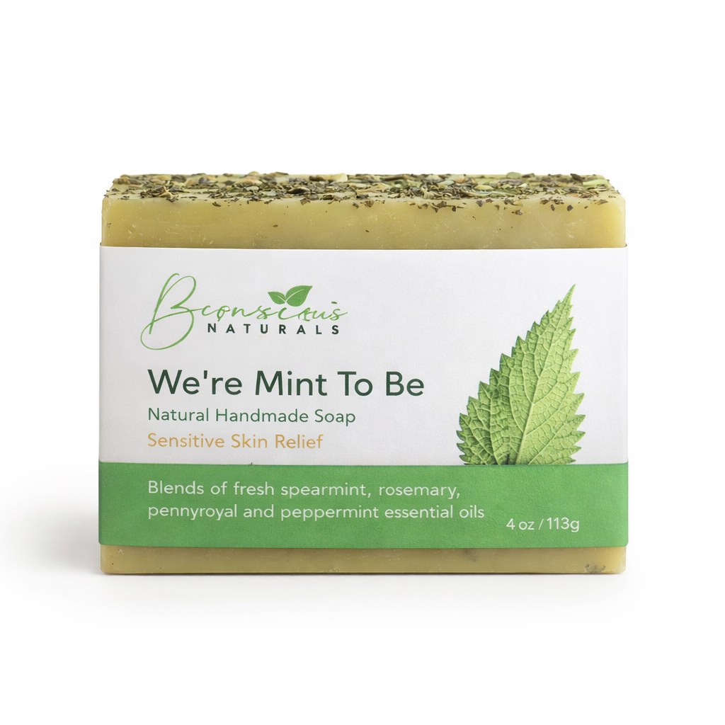 Bconscious Naturals™ We're Mint To Be" Fresh Skin Relief Soap Bar

Soothing, Moisturizing & Calming Relief for Dry, Inflammed Skin - Perfect for Sensitive Skin, Mommies-to-Be & All Skin Types!