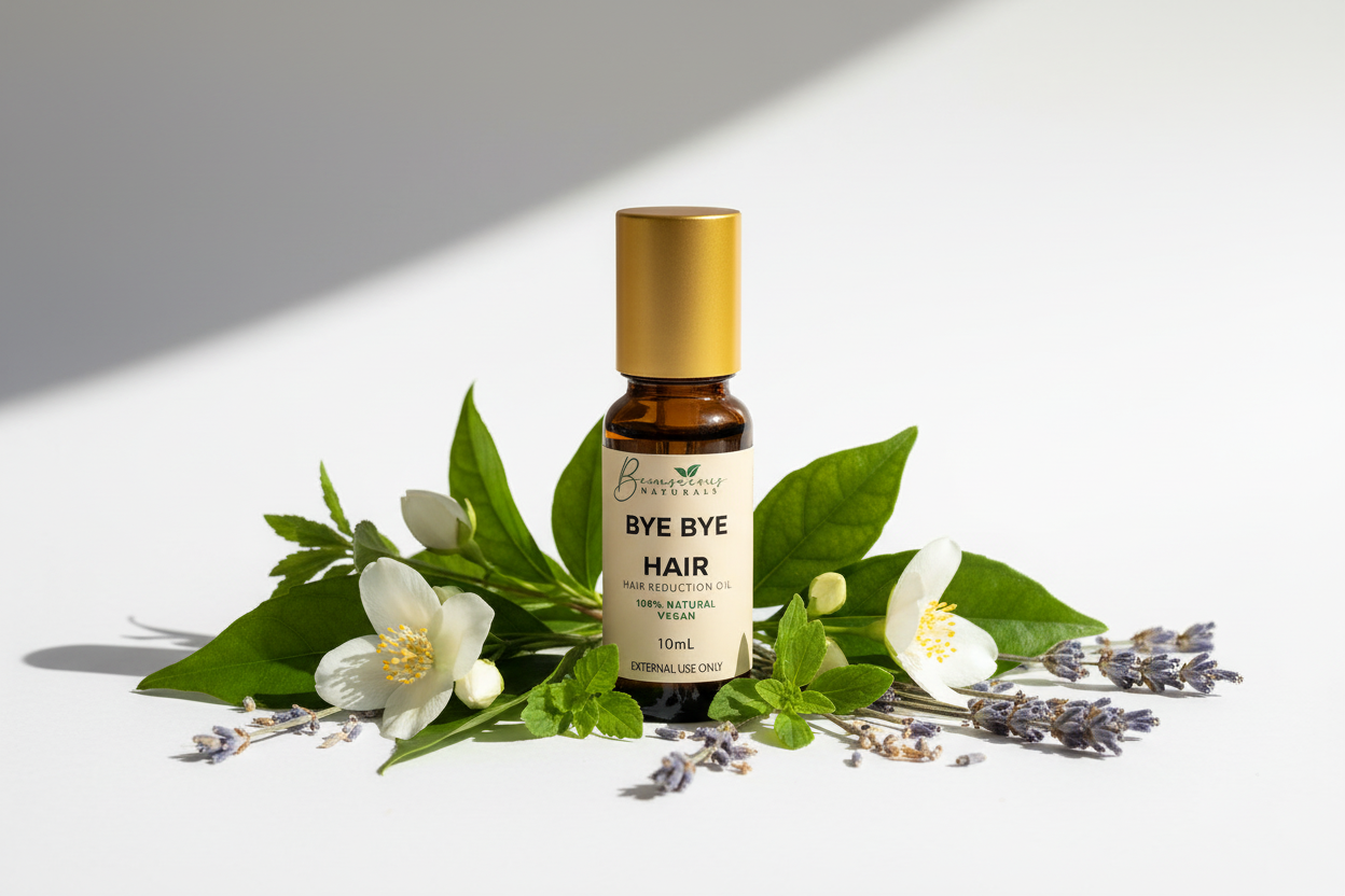Natural Hair Removal Oil for Women | Facial & Chin Hair Growth Reduction | Organic Herbal Hair Inhibitor for Face & Body
