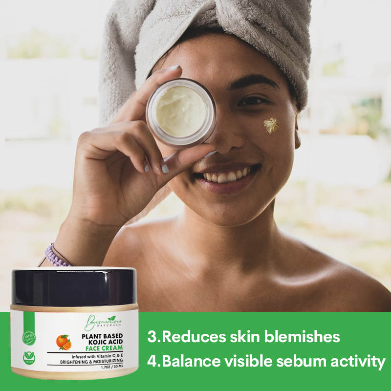 Bconscious Naturals™ Vegan & Natural Plant-Based Kojic Acid Face Moisturizer
Infused with Vitamin E & C for Dark Spots, Blemishes, and Skin Discoloration